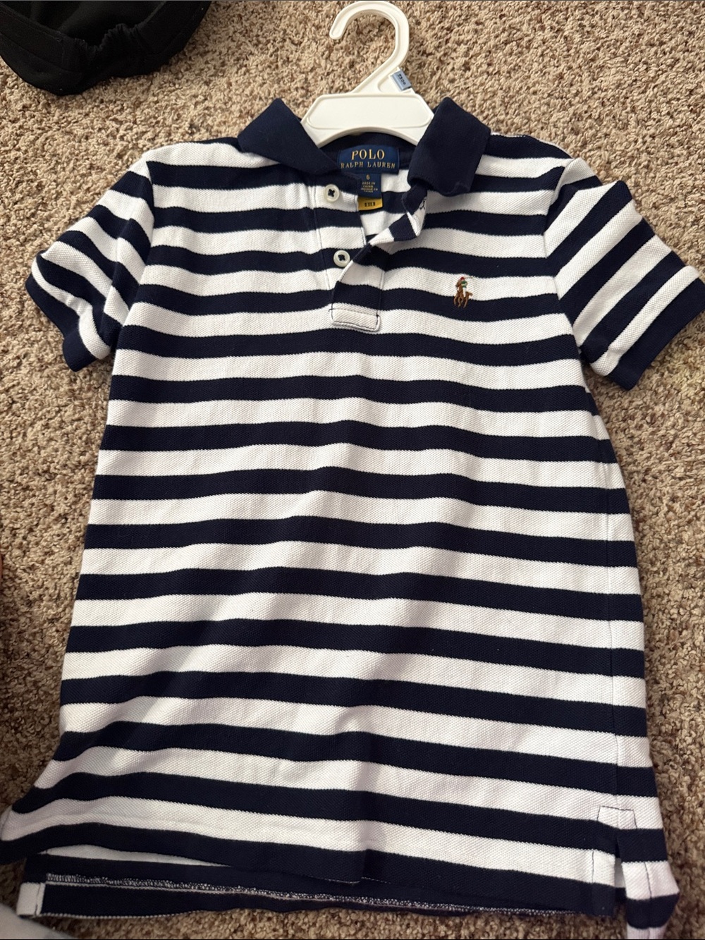 Polo by Ralph Lauren Navy & White Striped Boys Polo